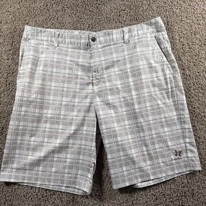 Adidas ClimaLite Mens Golf Shorts Plaid Brown Size 42 Kapalua athletic outdoor